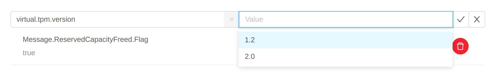 List of TPM versions for KVM